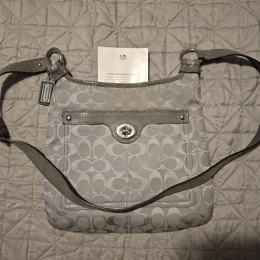 Coach Gray Signature Crossbody Bag